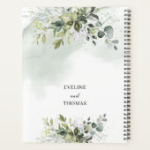 Elegante waterverf botanisch groen eucalyptus goud planner (Achterkant)