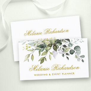 Elegante Waterverf Botanisch groen goud Visitekaartje
