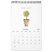 Elegante Waterverf Botanische 2025 Kalender (Feb 2027)