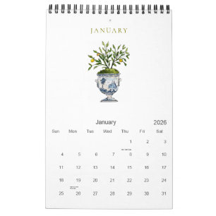 Elegante Waterverf Botanische 2025 Kalender