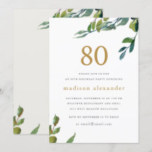 Elegante Waterverf Botanische 80e Verjaardag