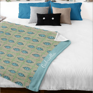 Elegante waterverf botanische bladeren groen fleece deken