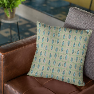 Elegante waterverf botanische bladeren groen kussen