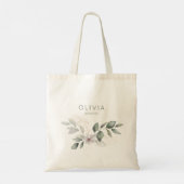 Elegante Waterverf Botanische Bloem Bruidsmeisje Tote Bag (Achterkant)