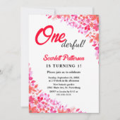 Elegante Waterverf Botanische Bloemen 1e Verjaarda Kaart (Voorkant)