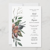 Elegante waterverf botanische bloemen chique bruil kaart (Voorkant)