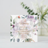Elegante Waterverf botanische bloemenbruiloft Kaart (Staand voorkant)
