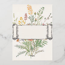 Elegante waterverf botanische bloemenkader trouwka