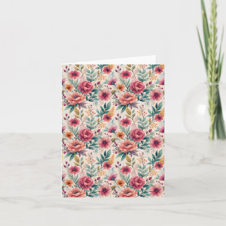 Elegante  Waterverf Botanische Bloemenkleur Blank Kaart