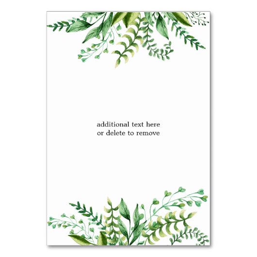 Elegante Waterverf Botanische bruiloft receptie Kaart (Achterkant)