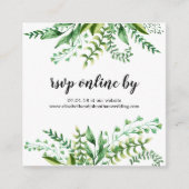 Elegante Waterverf Botanische bruiloft RSVP Insert Informatiekaartje (Voorkant)