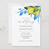 Elegante Waterverf Botanische Citroen Mediterraan Kaart (Voorkant)