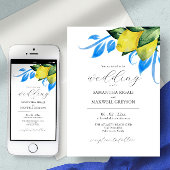 Elegante Waterverf Botanische Citroen Mediterraan Kaart