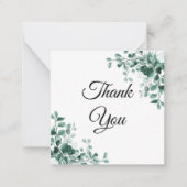 Elegante waterverf botanische groen dank u notitiekaartje (Voorkant)