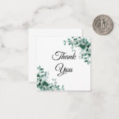 Elegante waterverf botanische groen dank u notitiekaartje (Voorkant / Achterkant in situ)