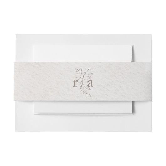 Elegante Waterverf Botanische Monogram bruiloft Uitnodigingen Wikkel (Voorkant Voorbeeld)