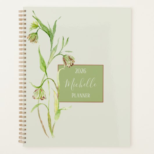 Elegante Waterverf botanische planner (Voorkant)