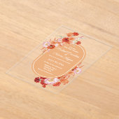 Elegante waterverf botanische roodbruine bruiloft acryl uitnodigingen (Laagn)