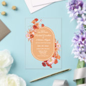 Elegante waterverf botanische roodbruine bruiloft acryl uitnodigingen (Insitu (Huwelijk))