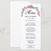 Elegante waterverf botanische roze rozen lavendel menu (Voorkant / Achterkant)