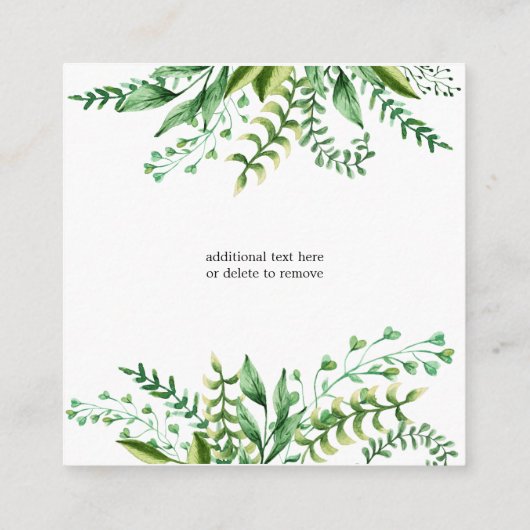 Elegante Waterverf botanische trouwaccommodatie Informatiekaartje (Achterkant)