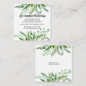 Elegante Waterverf botanische trouwaccommodatie Informatiekaartje (Voorkant / Achterkant)