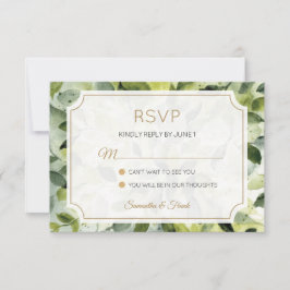 Elegante waterverf botanische trouwdag RSVP kaartje