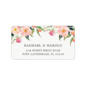 Elegante Waterverf Botanische Tuin Bloemen Etiket (Voorkant)