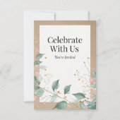 Elegante Waterverf botanische uitnodiging (Voorkant)