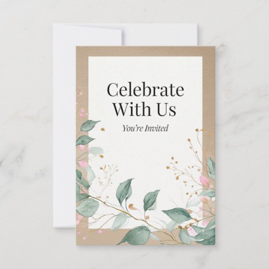 Elegante Waterverf botanische uitnodiging (Voorkant)