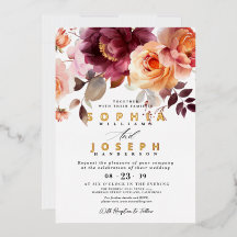 Elegante waterverf Bourgogne Bouquet Bloemenbruilo