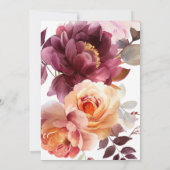 Elegante waterverf Bourgogne Bouquet Bloemenbruilo Kaart (Achterkant)