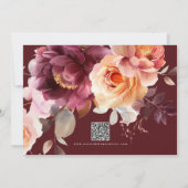 Elegante waterverf Bourgogne Bouquet Bloemenbruilo Save The Date (Achterkant)