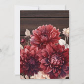 Elegante Waterverf Bourgondië Dahlia Bridal Kaart (Achterkant)