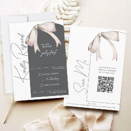 Elegante Waterverf Bow Modern Arch Wedding RSVP