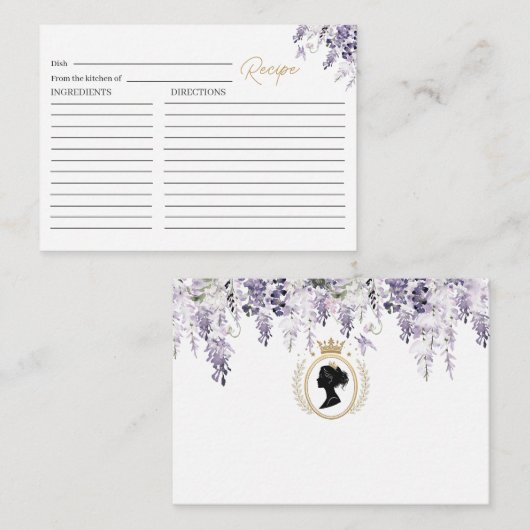 Elegante Waterverf  Brigerton wisteria flow Informatiekaartje (Voorkant / Achterkant)