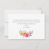 Elegante Waterverf Bright Flower Floral Bruiloft Bedankkaart (Achterkant)