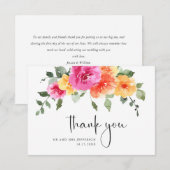 Elegante Waterverf Bright Flower Floral Bruiloft Bedankkaart (Voorkant / Achterkant)