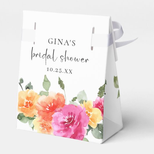 Elegante Waterverf Bright Flower Vrijgezellenfeest Bedankdoosjes (Achterkant)
