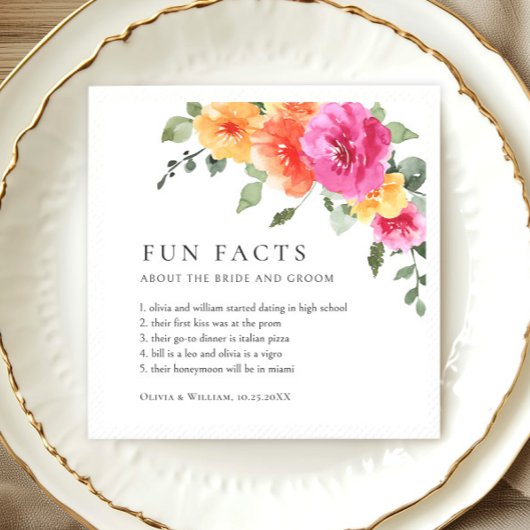 Elegante Waterverf Bright Flowers Bloemen Bloemen Servet