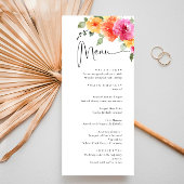 Elegante Waterverf Bright Flowers Trouwdiner Menu