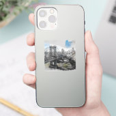 Elegante Waterverf Brooklyn Bridge NYC Sticker (Telefoon)