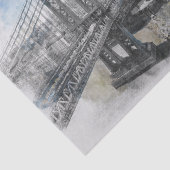 Elegante Waterverf Brooklyn Bridge NYC Tissuepapier (Detail)