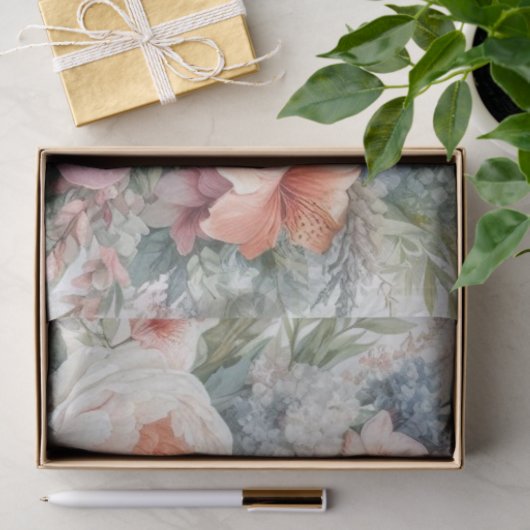 Elegante Waterverf bruid bruidegom bruiloft Tissuepapier (Geschenk)