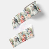Elegante waterverf bruidsboeket grosgrain lint (Achterkant)