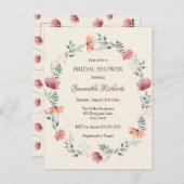 Elegante waterverf bruidsdouche met wilde bloemen briefkaart (Voorkant / Achterkant)