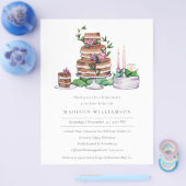 Elegante Waterverf Bruiloft Feest Uitnodiging op B Flyer (Enkel)