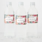 Elegante Waterverf bruiloft Floral Boho Waterfles Etiket (Flessen)