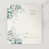 Elegante Waterverf bruiloft gevouwen plaats kaart Plaatskaartje (Buitenkant ongevouwen)