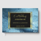 Elegante waterverf bruiloft gouden Folie Guestbook Gastenboek (Voorkant)